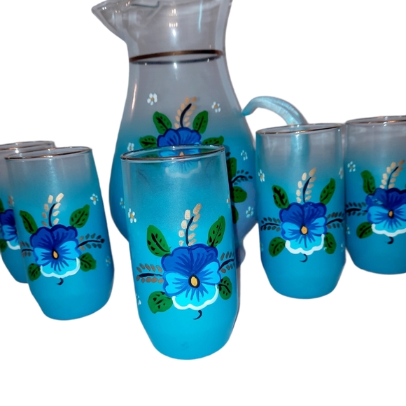 Mid Century Retro Blendo Glassware. Hand Painted G - Picture 3 of 13